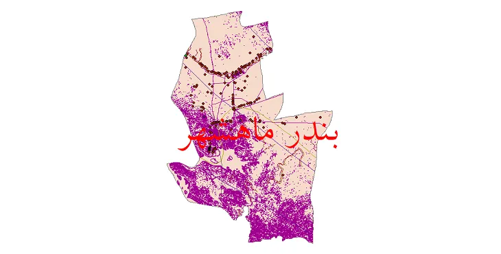 دانلود نقشه های شیپ فایل شهرستان بندر ماهشهر + کاملترین لایه GIS