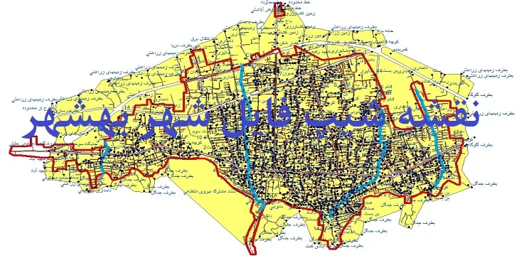 دانلود نقشه های شیپ فایل شهر بهشهر
