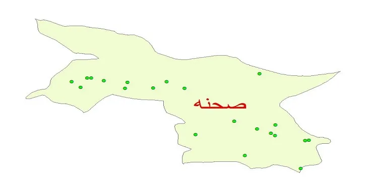 دانلود نقشه شیپ فایل کیفیت آب چاه های شهرستان صحنه