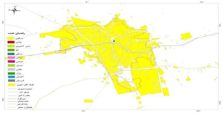نقشه شیپ فایل (GIS) شهر بناب مرند 1404 + عکس با کیفیت