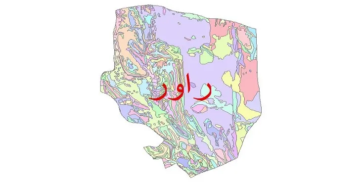 نقشه شیپ فایل (GIS) زمین شناسی شهرستان راور