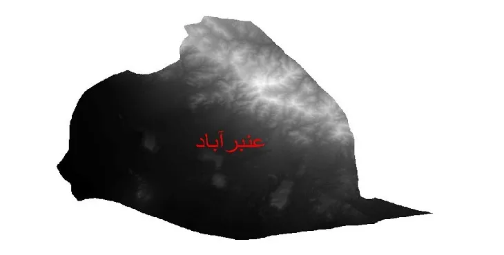 دانلود نقشه دم (DEM) شهرستان عنبرآباد | دقت 30 متر
