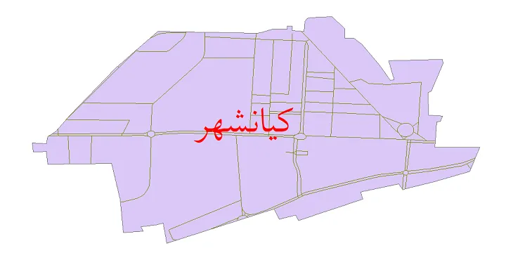 دانلود نقشه شیپ فایل شبکه معابر شهر کیانشهر