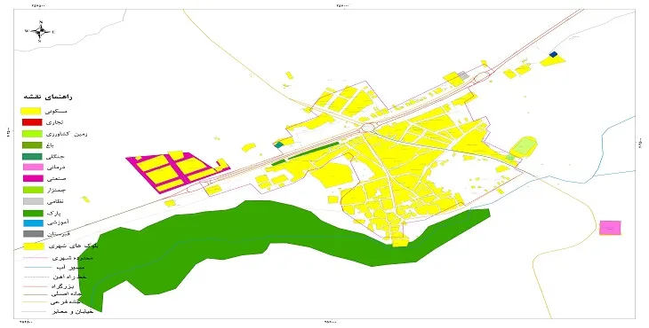 نقشه شیپ فایل (GIS) شهر زرین آباد 1404 + عکس با کیفیت