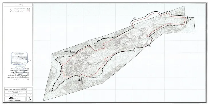 نقشه محدوده و حریم شهر نیک شهر | کیفیت بالا