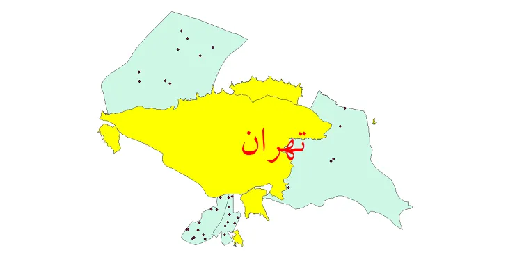 دانلود نقشه شیپ فایل (GIS) تقسیمات سیاسی شهرستان تهران سال 1400