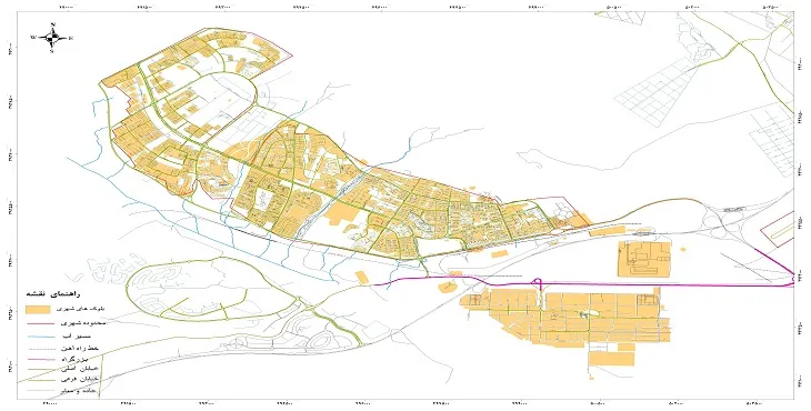 نقشه خیابان‌ها و معابر شهر پرند + عکس کیفیت بالا