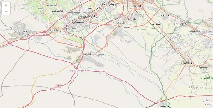 دانلود نقشه شهرستان ری + pdf با کیفیت بالا