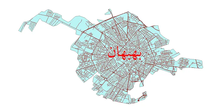 دانلود نقشه شیپ فایل شبکه معابر شهر بهبهان