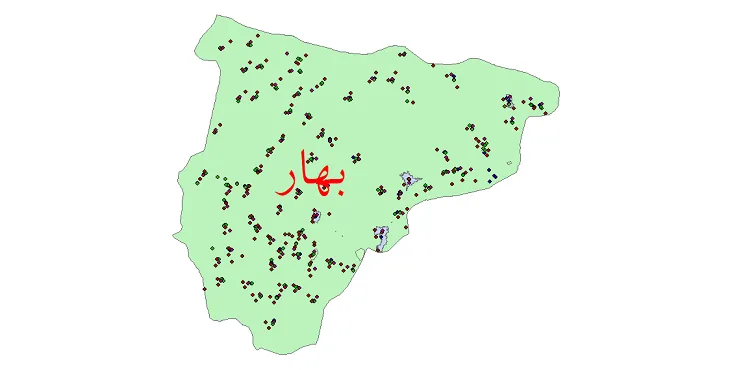 دانلود نقشه شیپ فایل جمعیت نقاط شهری و روستایی شهرستان بهار از سال 1335 تا 1395