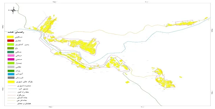 نقشه شیپ فایل (GIS) شهر ریجاب 1404 + عکس با کیفیت
