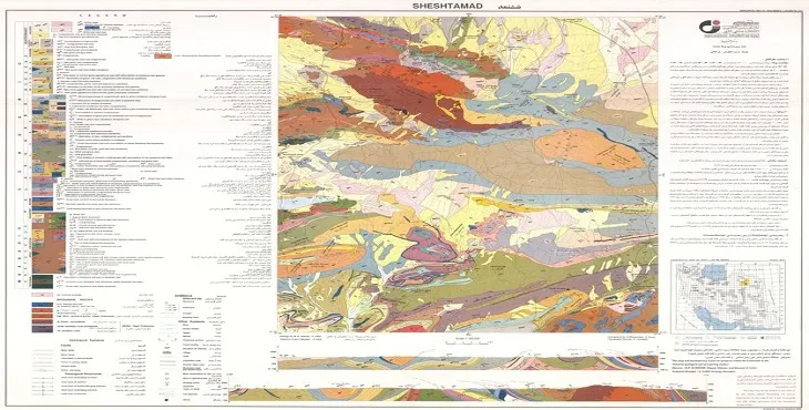 نقشه زمین‌ شناسی محدوده شهری ششتمد + تصویر با کیفیت بالا