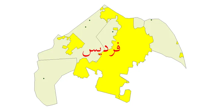 دانلود نقشه شیپ فایل (GIS) تقسیمات سیاسی شهرستان فردیس سال 1400