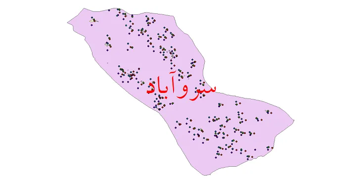 دانلود نقشه شیپ فایل جمعیت نقاط شهری و روستایی شهرستان سروآباد از سال 1335 تا 1395