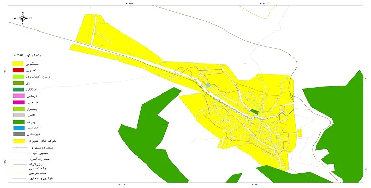 نقشه شیپ فایل (GIS) شهر کیاسر 1405 + عکس با کیفیت
