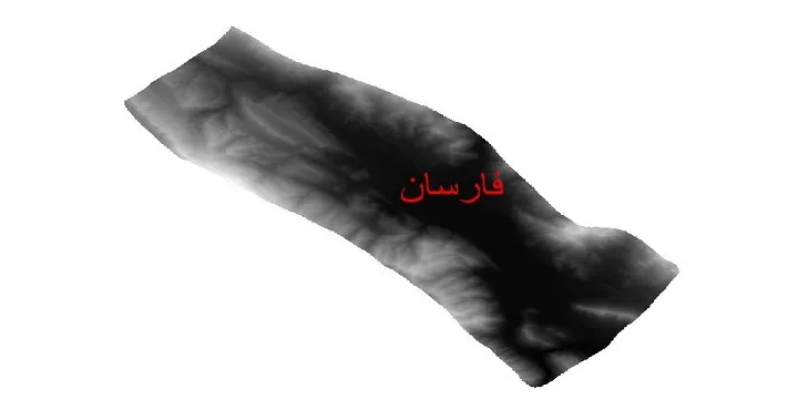 دانلود نقشه دم (DEM) شهرستان فارسان | دقت 30 متر