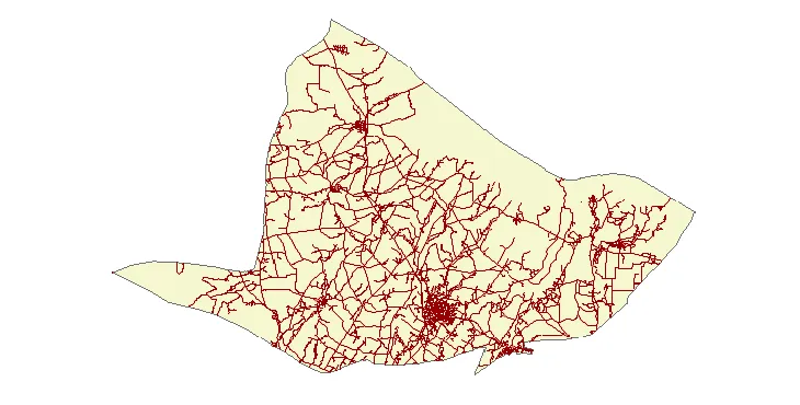 جدیدترین نقشه شیپ فایل راه های شهرستان صومعه سرا + PDF