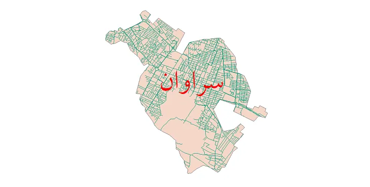 دانلود نقشه شیپ فایل شبکه معابر شهر سراوان