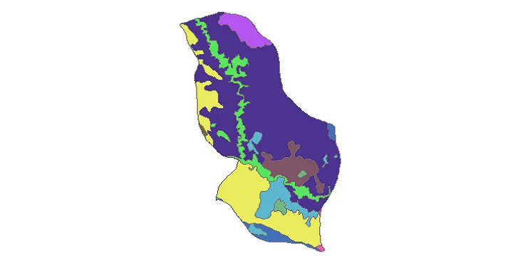 بروزترین نقشه شیپ فایل کاربری اراضی شهرستان سامان + PDF