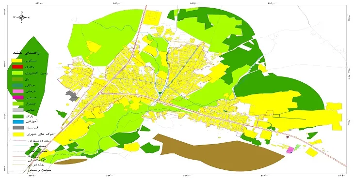 نقشه شیپ فایل (GIS) شهر قائمیه 1404 + عکس با کیفیت