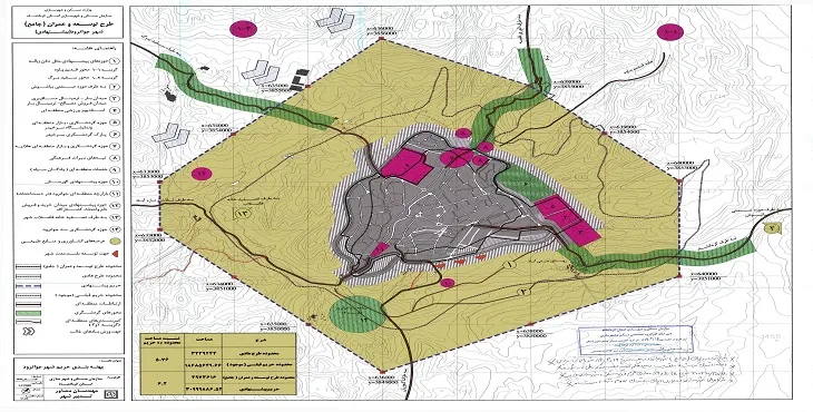 نقشه محدوده و حریم شهر جوانرود | کیفیت بالا