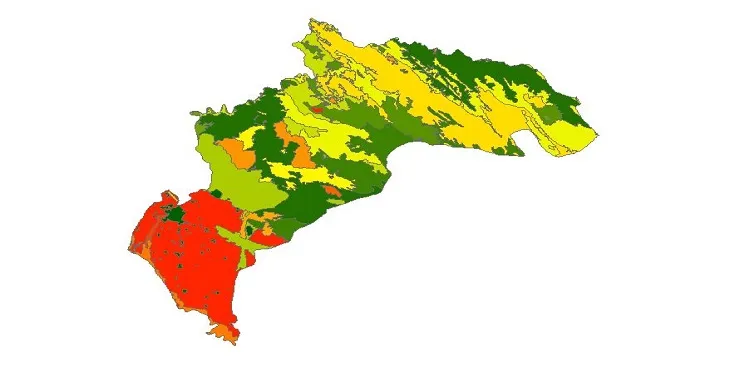 بروزترین نقشه شیپ فایل کاربری اراضی شهرستان دزفول + PDF