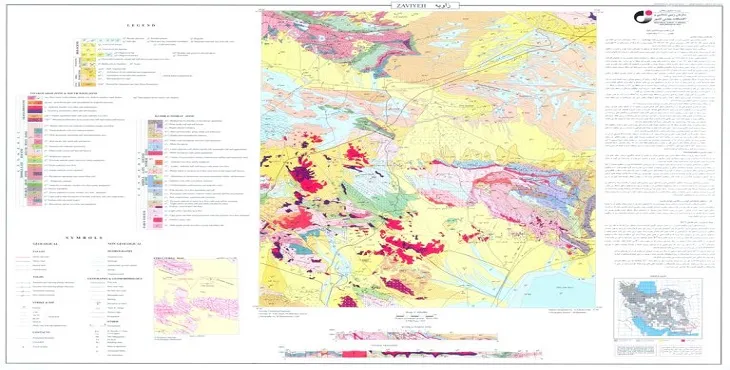 نقشه زمین‌ شناسی محدوده شهری زاویه + تصویر با کیفیت بالا