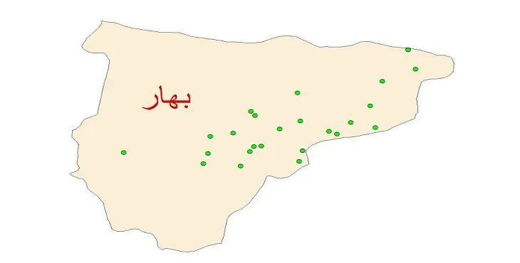 دانلود نقشه شیپ فایل کیفیت آب چاه های شهرستان بهار