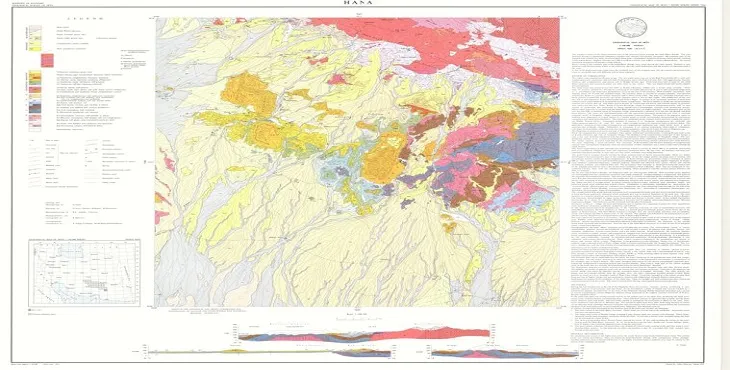 نقشه زمین‌ شناسی محدوده شهری حنا + تصویر با کیفیت بالا