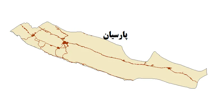 جدیدترین نقشه شیپ فایل راه های شهرستان پارسیان + PDF