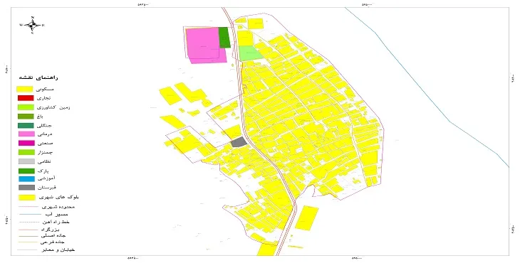 نقشه شیپ فایل (GIS) شهر بردستان 1404 + عکس با کیفیت