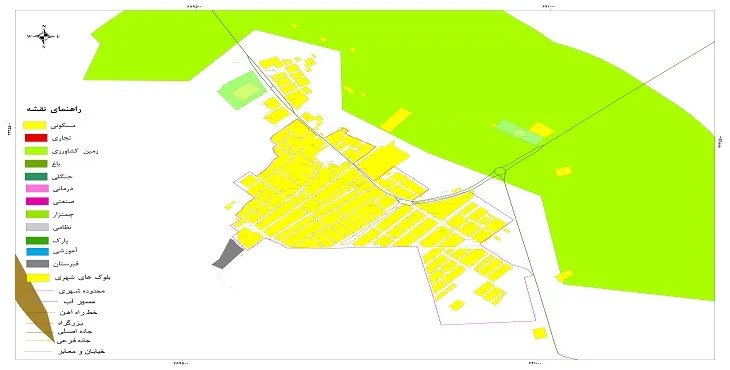 نقشه شیپ فایل (GIS) شهر کوهنجان 1404 + عکس با کیفیت