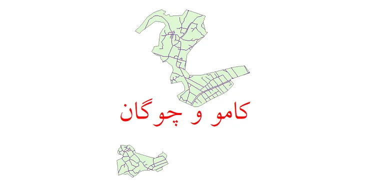 دانلود نقشه شیپ فایل شبکه معابر شهر کامو و چوگان