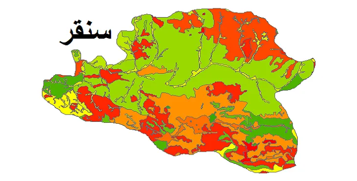 بروزترین نقشه شیپ فایل کاربری اراضی شهرستان سنقر + PDF