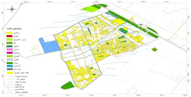 نقشه شیپ فایل (GIS) شهر گلبهار 1404 + عکس با کیفیت