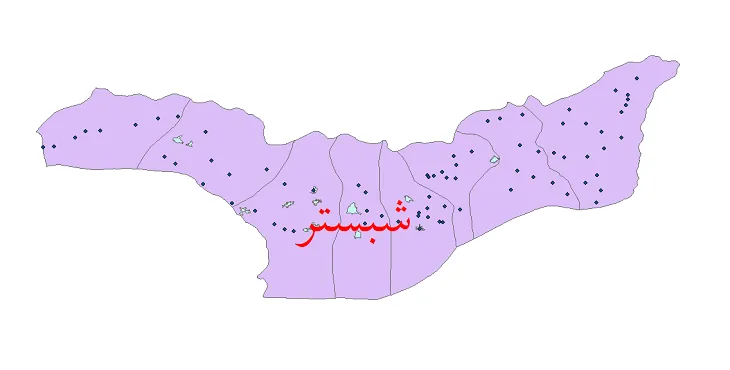 دانلود نقشه شیپ فایل (GIS) تقسیمات سیاسی شهرستان شبستر سال 1400