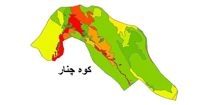 بروزترین نقشه شیپ فایل کاربری اراضی شهرستان کوه چنار + PDF