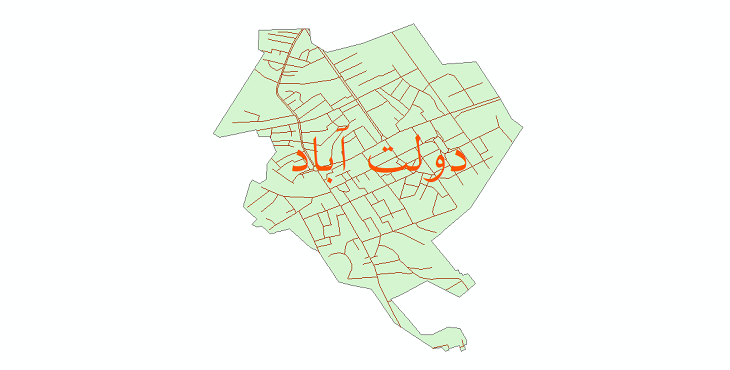 دانلود نقشه شیپ فایل شبکه معابر شهر دولت آباد شهرستان زاوه