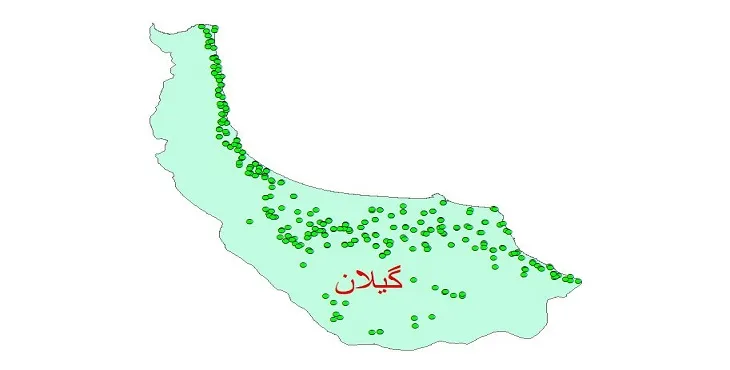 دانلود نقشه شیپ فایل کیفیت آب چاه های استان گیلان