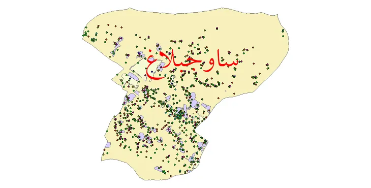 نقشه جمعیت نقاط شهری و روستایی شهرستان ساوجبلاغ از سال 1335 تا 1395