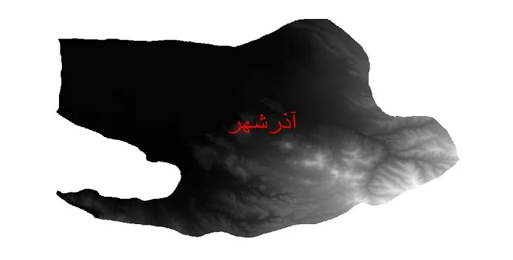 دانلود نقشه دم (DEM) شهرستان آذرشهر | دقت 30 متر