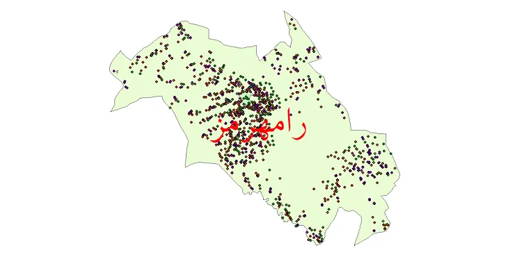دانلود نقشه شیپ فایل جمعیت نقاط شهری و روستایی شهرستان رامهرمز از سال 1335 تا 1395