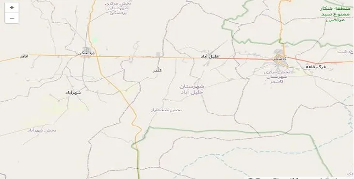 دانلود نقشه شهرستان خلیل آباد + pdf با کیفیت بالا