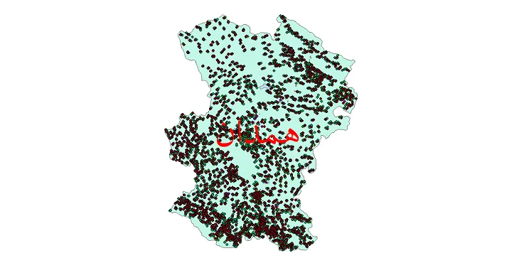 شیپ فایل جمعیت نقاط شهری و روستایی استان همدان از سال 35 تا 95