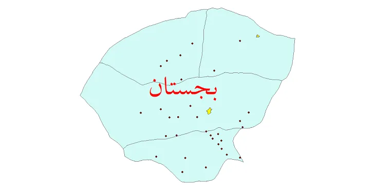دانلود نقشه شیپ فایل (GIS) تقسیمات سیاسی شهرستان بجستان سال 1400