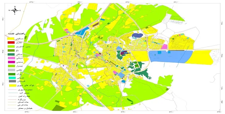 نقشه شیپ فایل (GIS) شهر پیشوا 1404 + عکس با کیفیت