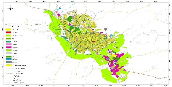نقشه شیپ فایل (GIS) شهر بروجرد 1405 + عکس با کیفیت