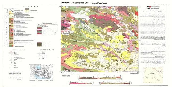 نقشه زمین‌ شناسی محدوده شهری یاسوکند + تصویر با کیفیت بالا