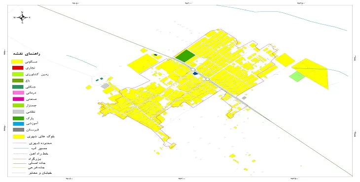 نقشه شیپ فایل (GIS) شهر بهرمان 1404 + عکس با کیفیت