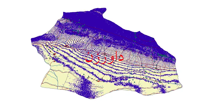دانلود نقشه های شیپ فایل شهرستان داورزن + کاملترین لایه GIS